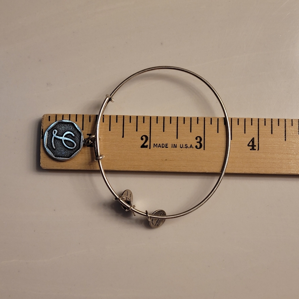 Alex and Ani Monogram Initial "L" Charm Bangle Bracelet Silver-tone - Picture 6 of 13